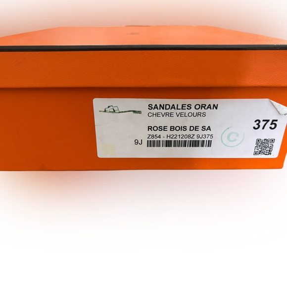 Hermès Oran Sandals Suede Goatskin Rose Bois de Santal - Full Set. Sz 37.5 - Picture 6 of 6